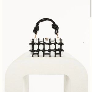 Cult Gaia Black Icon Bess Rhinestone Shoulder Bag